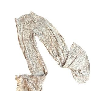 Rewash Beige Leopard Print Wide Leg pant